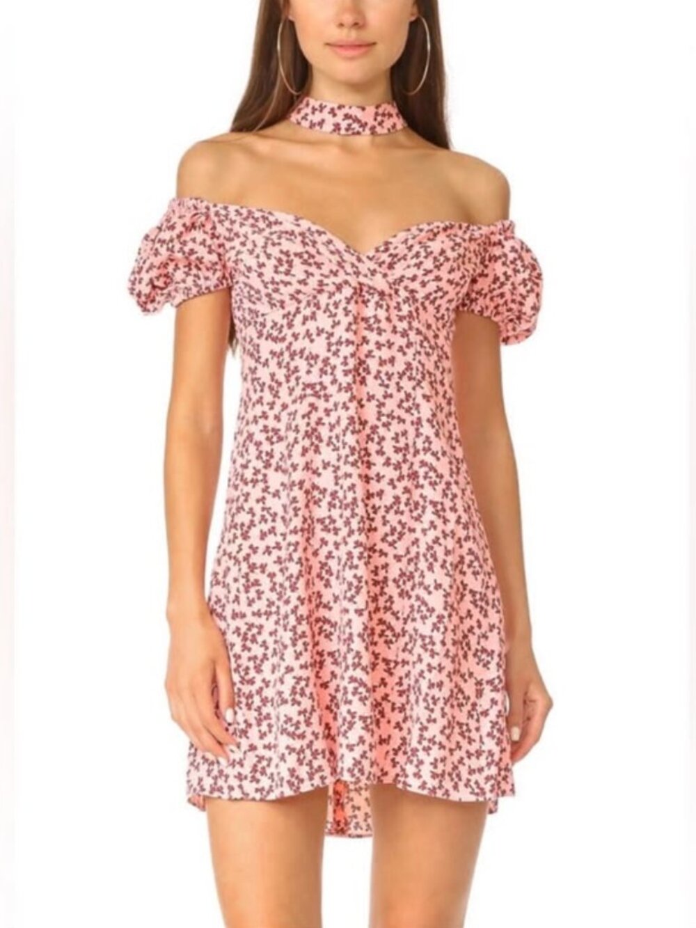Alexis Pink Floral Print Midi Dress